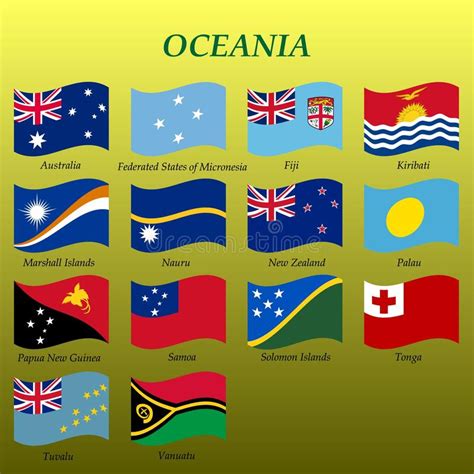 All Flags Of Oceania Stock Illustration Illustration Of National
