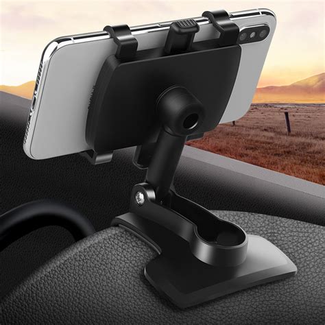 360 car mobile phone holder clip on dashboard sun visor rearview mirror stand