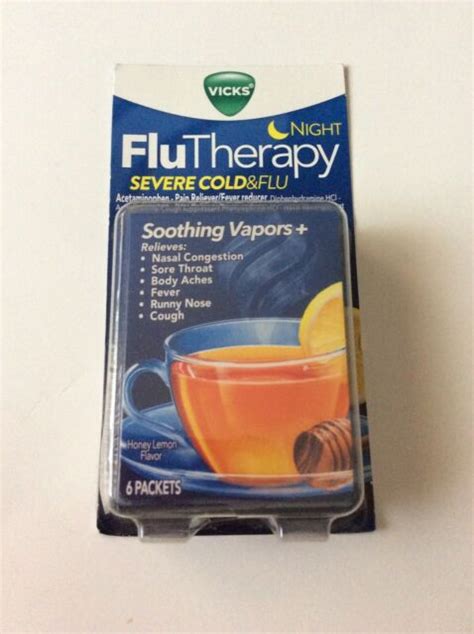 Vicks Night Flutherapy Severe Cold And Flu Hot Drink Packets 6ct Honey Lemon Ebay