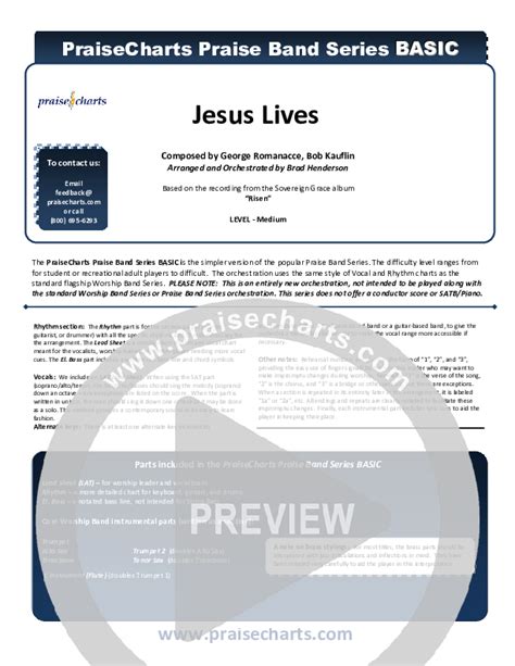 Jesus Lives Orchestration Sovereign Grace Praisecharts