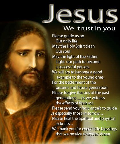 Jesus We Trust In You Prayer Thank You Jesus Jesus Is Lord Jesus