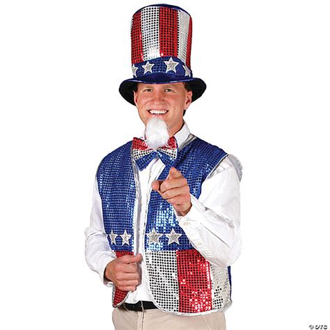 Thousands Of Items Added Daily Patriotic Usa Flag Sequin Bow Tie Fancy Dress Halloween Adult