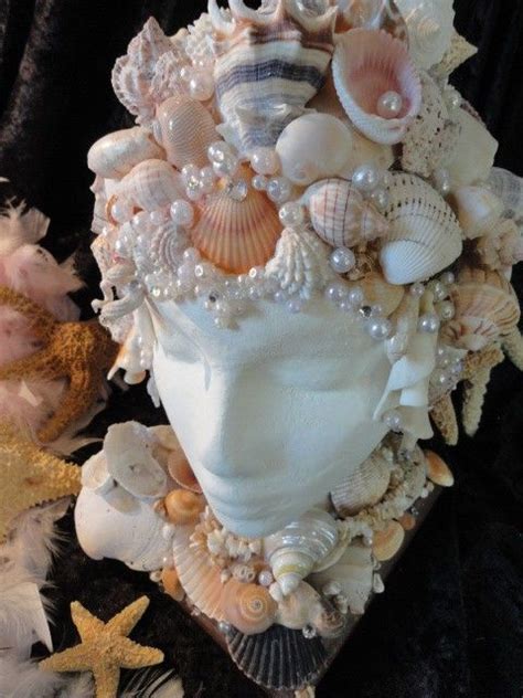 Mermaid Sculpture Seashell Art Seashell Sculpture Mermaid Etsy