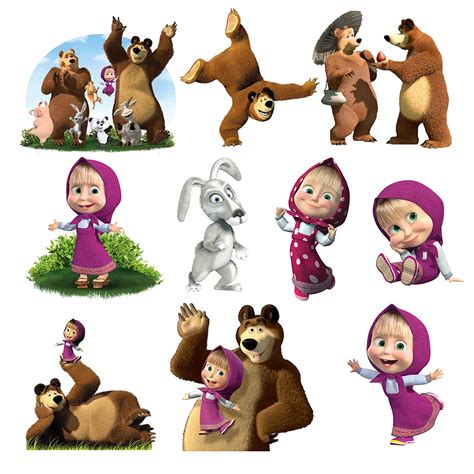 Masha And The Bear Theme Cutouts Ubicaciondepersonascdmxgobmx