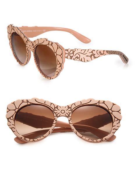 Dolce And Gabbana Mamas Brocade 53mm Cats Eye Sunglasses In Pink Lyst