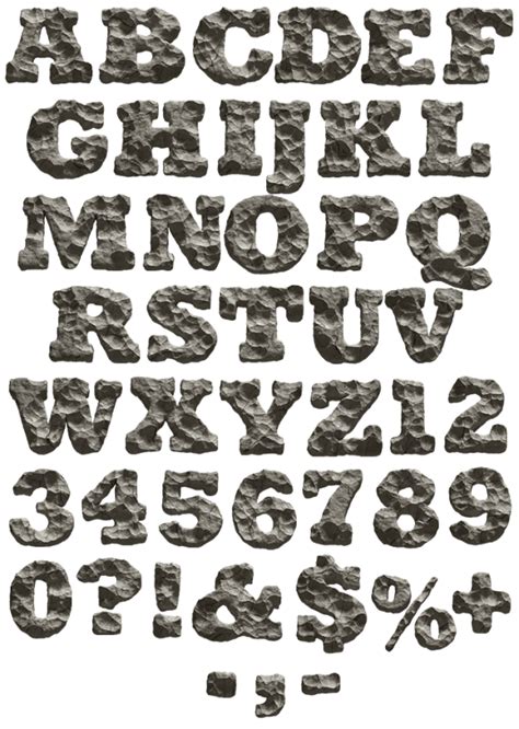 Stone Font Letters Alphabet