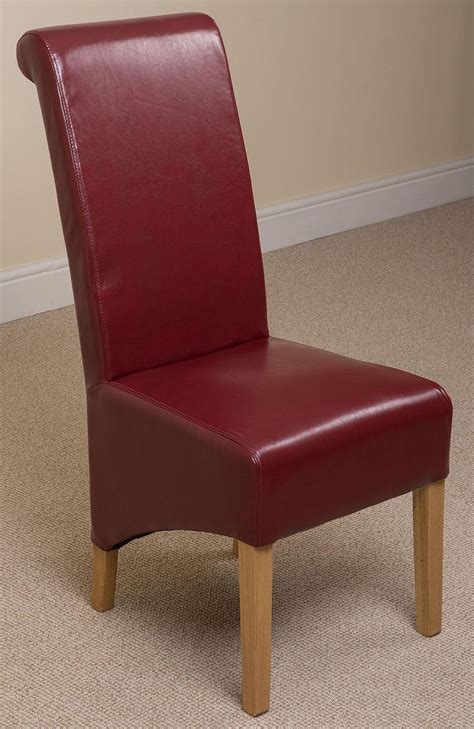 High back pu leather dinning chairs oak legs,black/brown/red/cream dining room. Montana Dining Chair Burgundy Leather | Modern Furniture ...