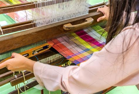 Weaving Loom And Raw Silk Thread ~ Industrial Photos ~ Creative Market