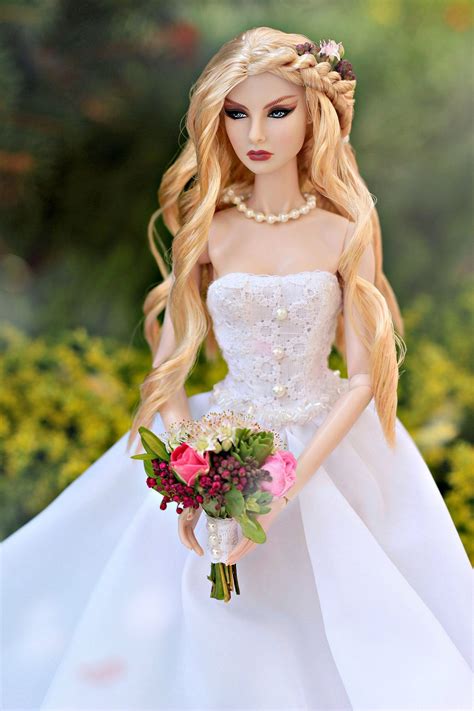 Agnes Wedding Day Barbie Wedding Dress Doll Wedding Dress Bride Dolls