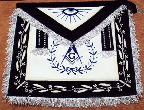 Hand Embroided Masonic Master Mason Grand Lodge Apron Blue Mastermasonic