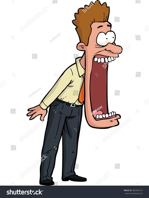 Cartoon Shocked Man His Mouth Open Stock Vector 382954147 Shutterstock