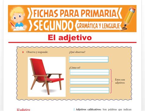 Adjetivo Calificativo Para Segundo Grado De Primaria Web Del Docente