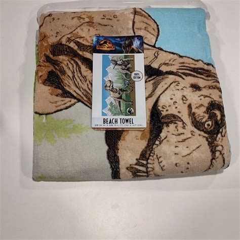 Bath Skin And Hair Nwt Jurassic World Dominion Dinosaurs Beach Towel Size 28x58 10 Cotton