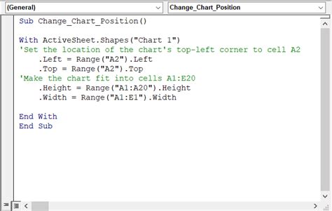 How To☝️ Change The Position And Size Of Excel Charts In Vba