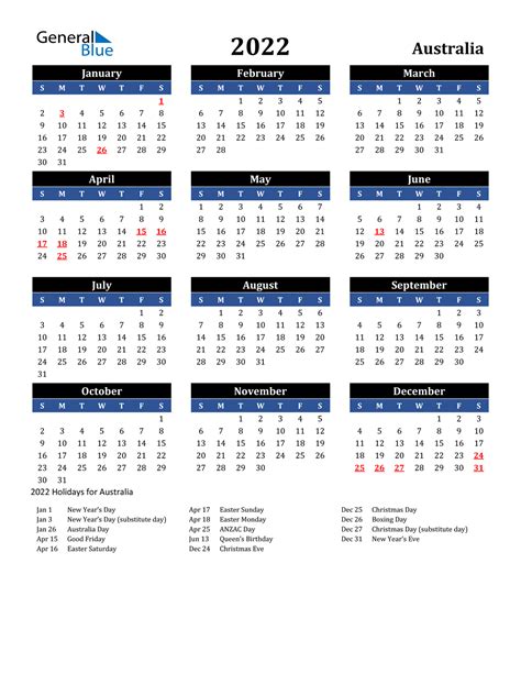 2022 Calendar With Wa Public Holidays Trutwo