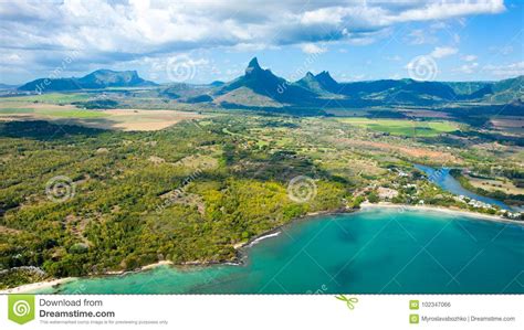 Aerial View Of Mauritius Island Stock Photo Image Of Natural Palm