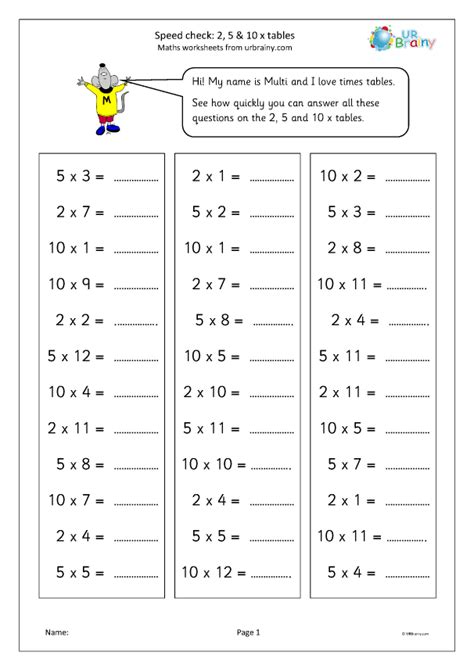 7x Table Fast Multiplication By Urbrainycom Multiplication Worksheets
