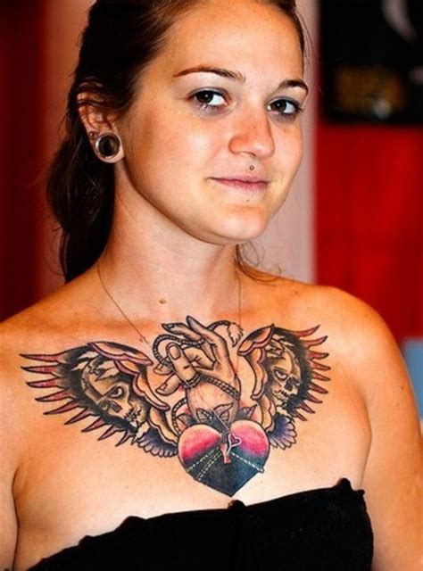 Amazing Chest Tattoos Design For Women