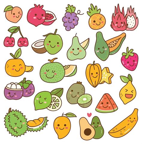 Dibujos De Frutas Kawaii
