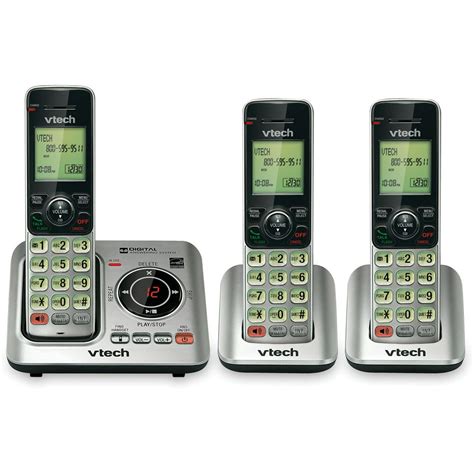 Vtech Cs6629 3 Cordless Phone With Answering Machine And Caller Idcall Waiting 3 Handsets