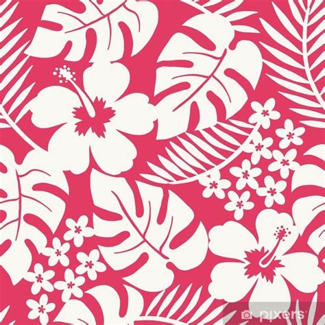 Seamless One Color Tropical Flower Pattern Wall Mural Pixers We Live To Change