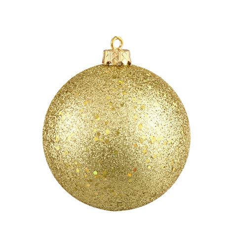 Vegas Gold Holographic Glitter Shatterproof Christmas Ball Ornament 4 100mm