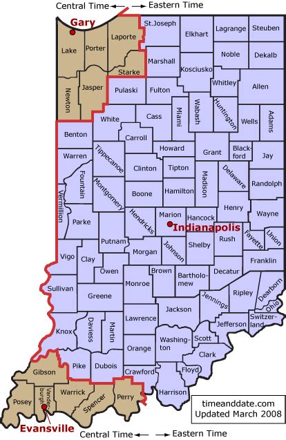 Central Time Zone Map Indiana Map Vector