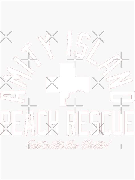 Amity Island Beach Rescue Sticker By Dwhanson100 Redbubble