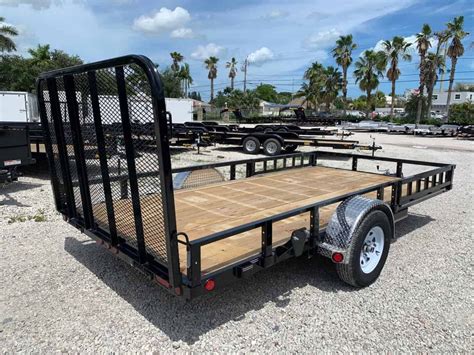 U8 141 Atv Pj 7x14 Single Axle Utility Trailer With Ramp Gate And Side