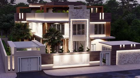 3d Model Exterior Modern Villa Design Highpoly 01 Turbosquid 1811773