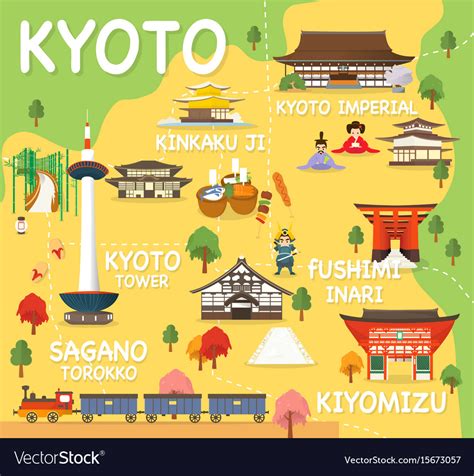 Map Of Kyoto Royalty Free Vector Image Vectorstock