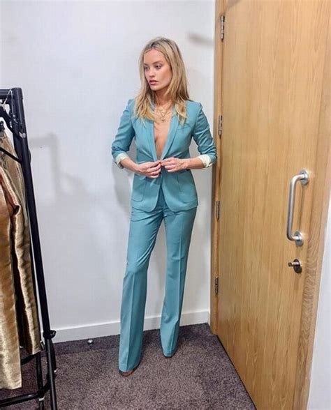 Laura Whitmore Sends Pulses Racing With Bold And Braless Blue Powersuit