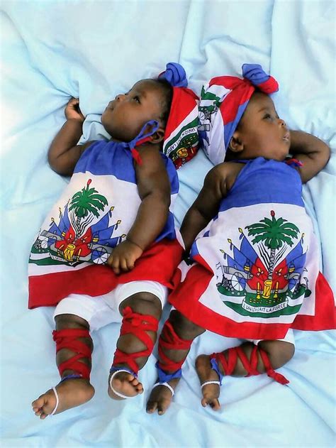 my twins rocking their haitian flag outfit made by e haitian flag clothing haitian clothing