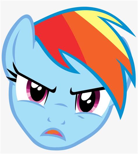 Mad Cartoon Faces Rainbow Dash Angry Transparent Png 900x962 Free