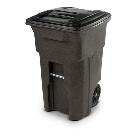 Toter 64 Gallon Brownstone Plastic Outdoor Wheeled Trash Can With Lid