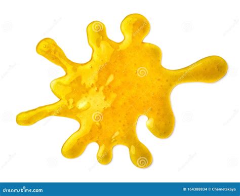 Splash Of Yellow Slime Isolated On White Top View Antistress Toy