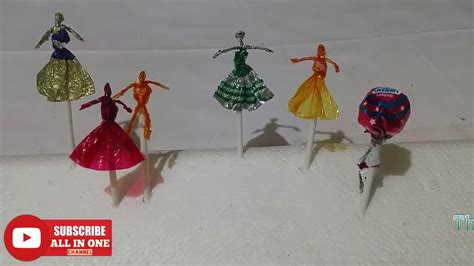 How To Make Dolls With Lollipop Or Toffee Wrappers Youtube