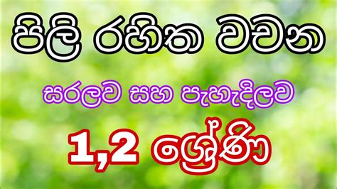 2 Wasara Sinhala Akurupillam Rahitha Wacahanamithuru Pasala Youtube