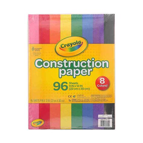 Crayola Construction Paper 96 Sheets 8 Colors