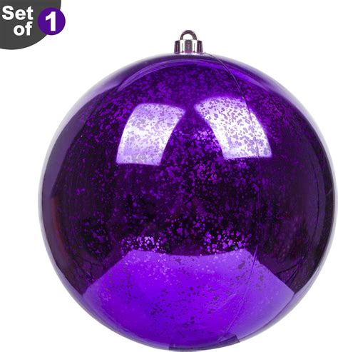 Art Beauty Large Christmas Baubles Purple 25cm Extra Large Shatterproof