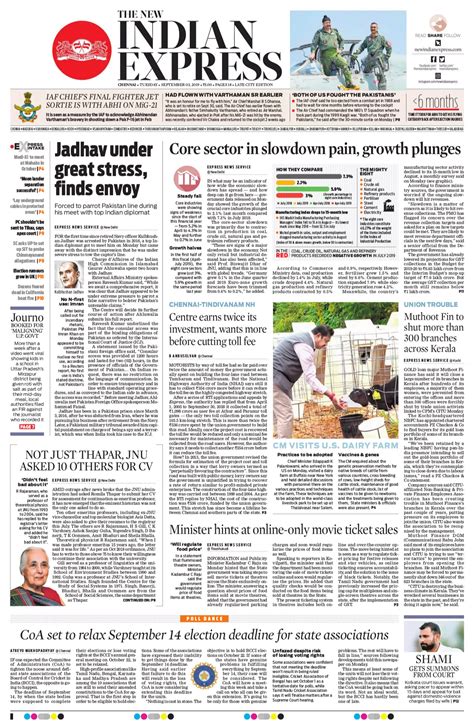Newspaper Headlines: Indian Diplomat Meeting Kulbhushan Jadhav On Page ...