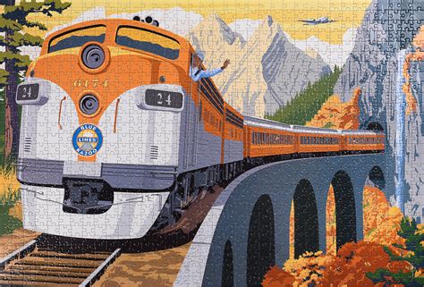 Across The Continent A Vintage Travel Series Train Jigsaw Puzzle
