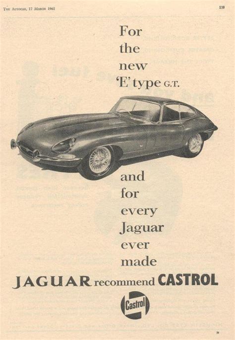 An Ad For Jaguar Cars From The 1950s With Its Name And Number