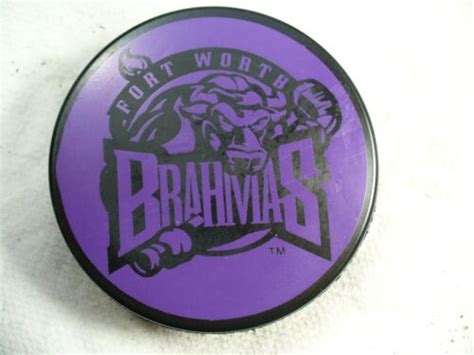 Wphl Fort Worth Brahmas Purple Team Logo Official Hockey Puck Collect