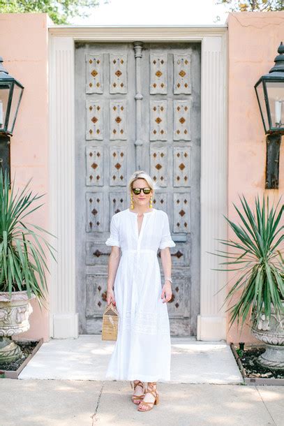 Luella June Blogger Sunglasses Shoes White Dress Long Dress Maxi Dress V Neck Dress
