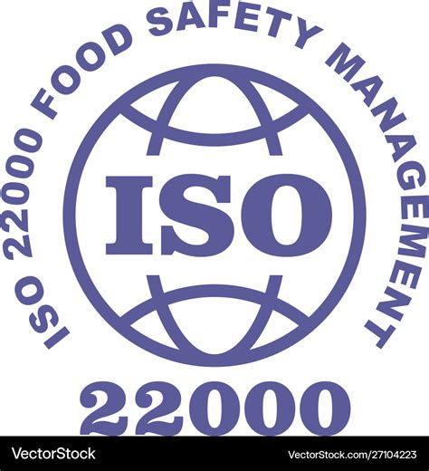 Iso 22000 Stamp Sign Food Safety Systems Vector Image