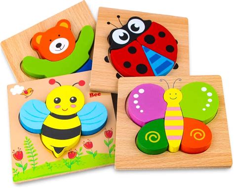 Afufu Wooden Jigsaw Puzzles For Toddlers 1 2 3 Years Old Boys Andgirls