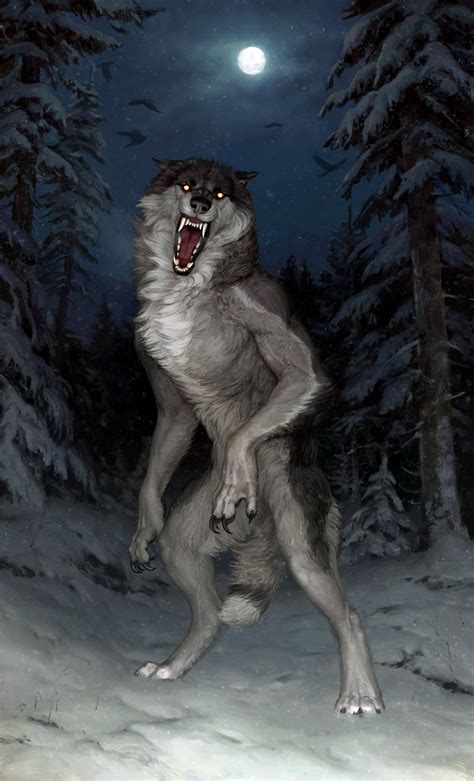 Midnight Fantasy Creatures Werewolf Art Werewolf