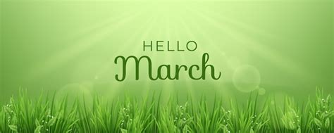 Free Vector Realistic Hello March Background And Banner