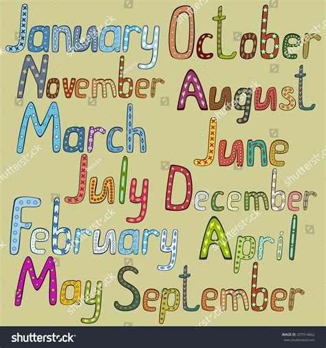 Months Year Abstract Font Stock Vector 207914662 Shutterstock
